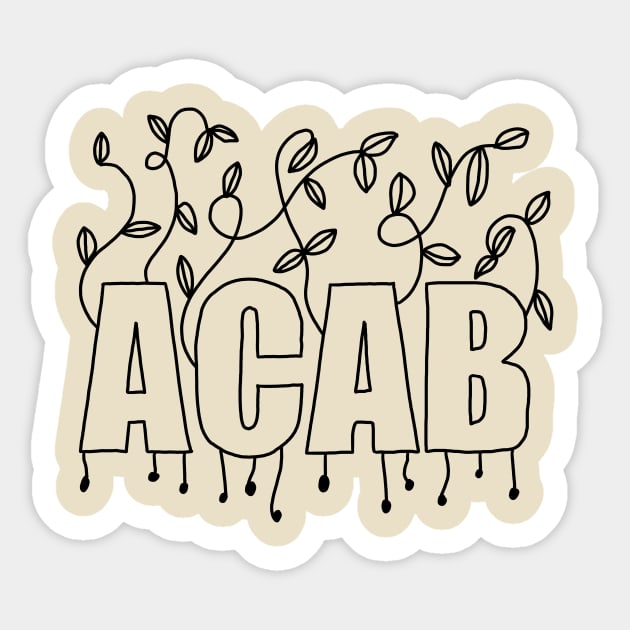 ACAB (black lines) Sticker by NickiPostsStuff